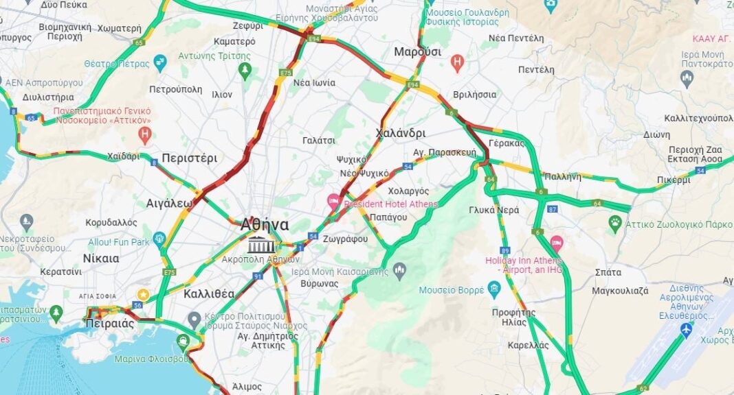 LIVE η κίνηση: Μποτιλιάρισμα στον Κηφισό και την Λεωφόρο Αθηνών – Καθυστερήσεις στην Αττική Οδό
