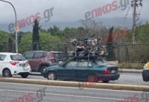 Λεωφόρος Κηφισίας: Σοκαριστική παράτολμη μεταφορά δεκάδων καρεκλών