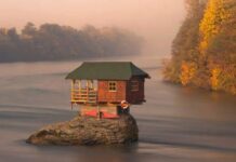 Casa Drina: Το αλλόκοτο σπίτι-πλωτή ξηρασία που αψηφά τη φύση στη Σερβία