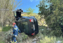 Τροχαίο στην Επίδαυρο με πτώση οχήματος σε γκρεμό