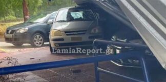 Σφοδρή Κακοκαιρία στη Φθιώτιδα: Στέγη "πέταξε" πάνω σε αυτοκίνητα!