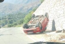 Κρήτη: Σοβαρό τροχαίο με ανατροπή οχήματος στα Χανιά – Κινητοποίηση αρχών